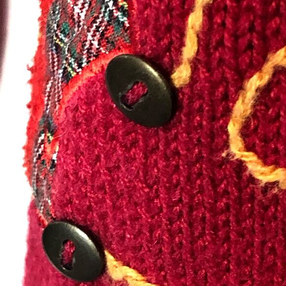 Vintage Ice Skating Christmas Sweater Small Y2K Holiday Cardigan Basic Editions - Picture 12 of 16